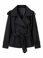 Adele | Oversized Lace-Up Windbreaker Long Coat