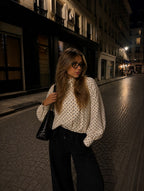 Margot | Polka Dot Cropped Zip Jacket