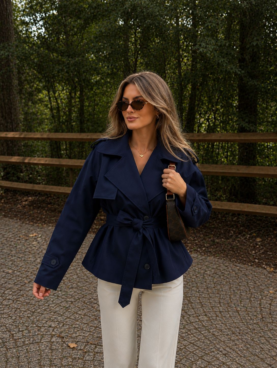 Adele | Oversized Lace-Up Windbreaker Long Coat