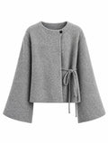 Harriet | Batwing Sleeve Lace-Up Knit Cardigan