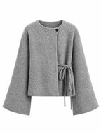 Harriet | Batwing Sleeve Lace-Up Knit Cardigan