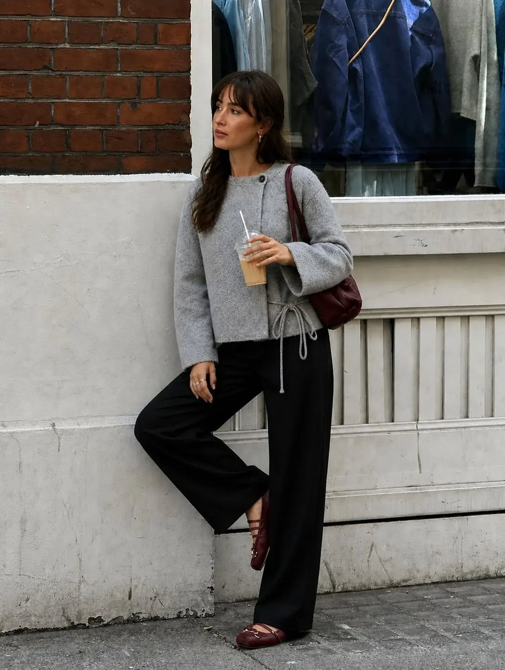 Harriet | Batwing Sleeve Lace-Up Knit Cardigan