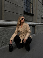 Adele | Oversized Lace-Up Windbreaker Long Coat