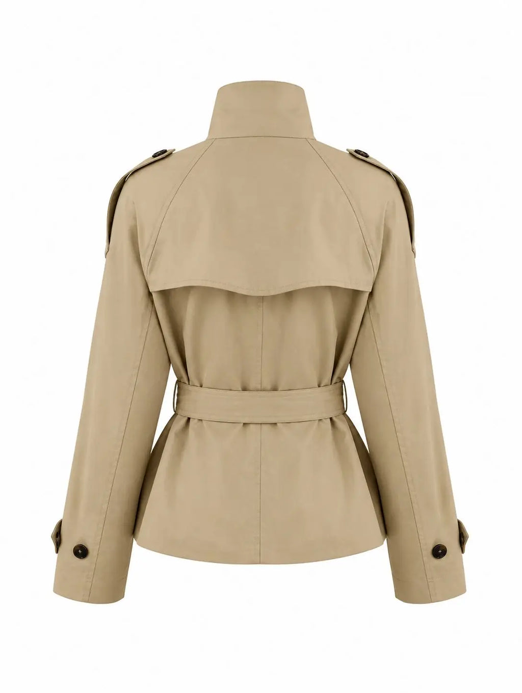 Blair | Belted Waist Cropped Trench Jacket