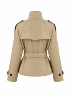 Blair | Belted Waist Cropped Trench Jacket