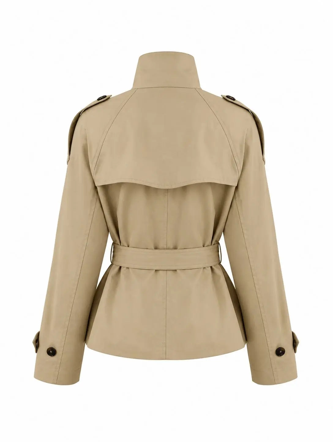 Blair | Belted Waist Cropped Trench Jacket