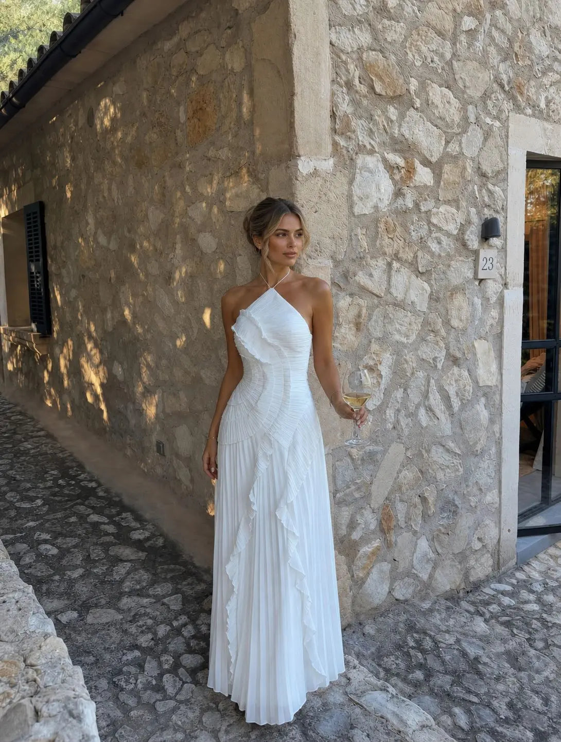 Ophelia | Strapless Backless Tassel Maxi Dress