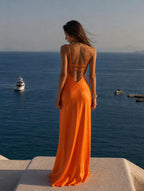 Sienna | Satin Backless Maxi Slip Dress