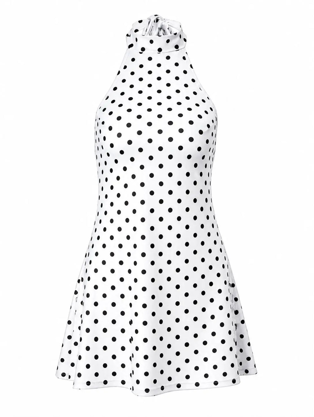 Céleste | Polka Dot Halter Backless Mini Dress
