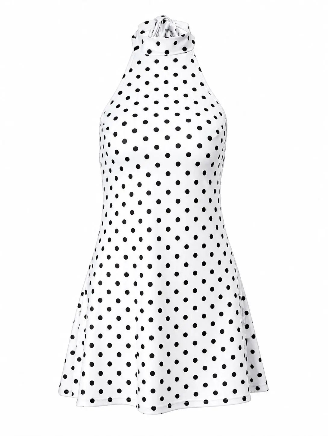 Céleste | Polka Dot Halter Backless Mini Dress