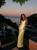 Sienna | Satin Backless Maxi Slip Dress